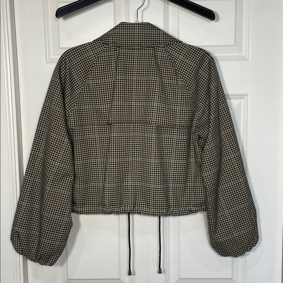 Rails North Jacket Size XXS Teal Multi Check Cropped Twill Button Up Pockets Tan - Picture 9 of 17